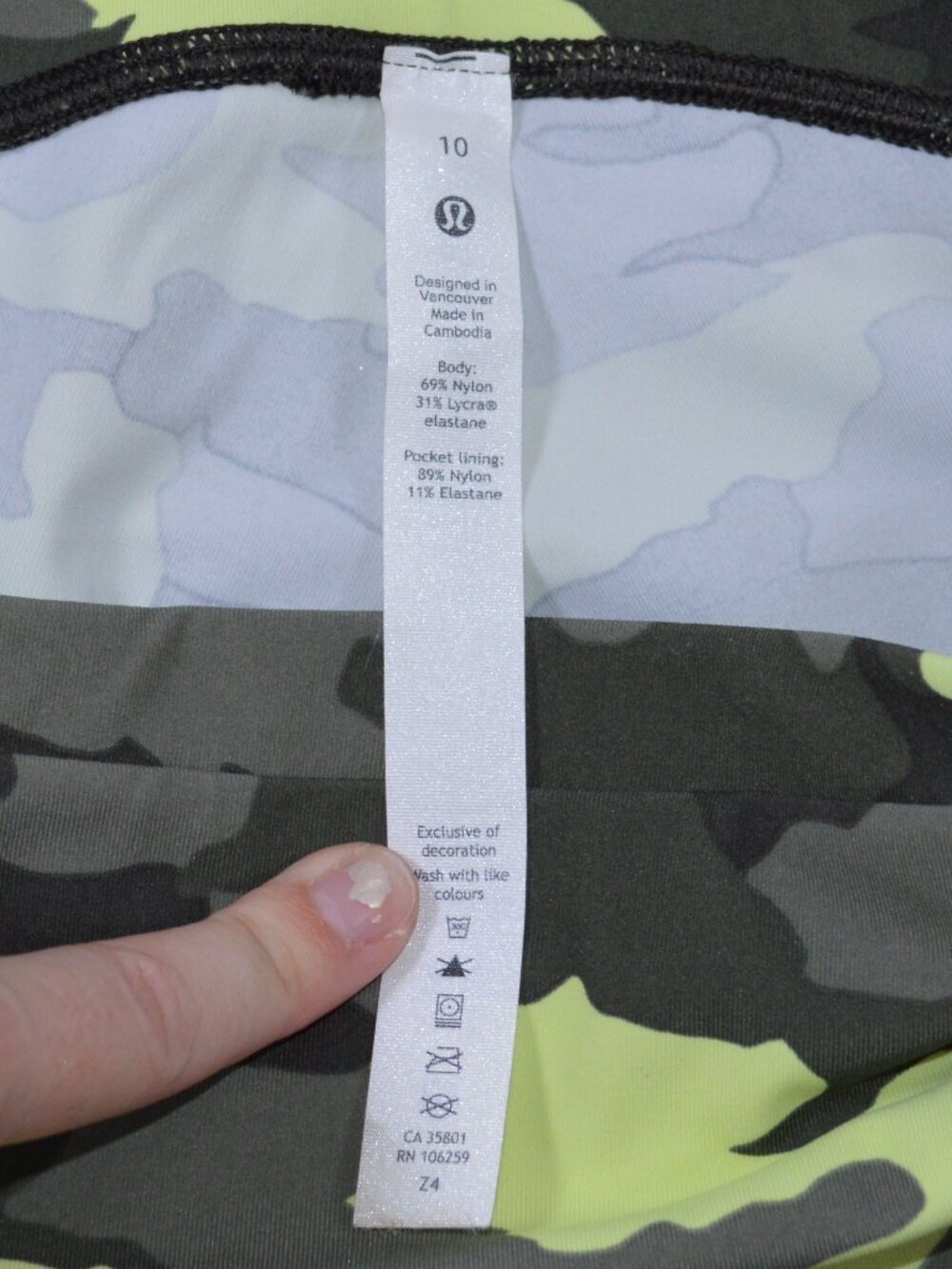 Lululemon Swift Speed High Rise Crop 21 Camo Leggings Size 10 Luxtreme - Picture 4 of 15